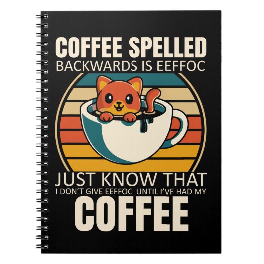 Carnet Sarcastic Cat Café Lover Barista Caffeine (Devant)