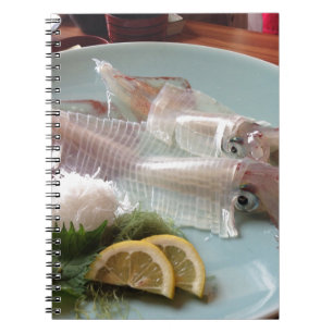 Carnet Sashimi de calmar Repas Japonais Service Déjeuner 