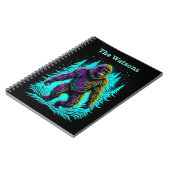 Carnet Sasquatch Bigfoot en Turquoise et noir Personnalis (Côté gauche)