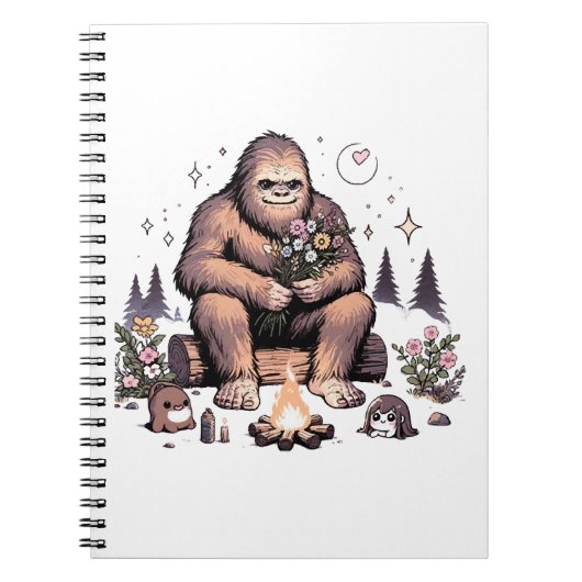 Carnet Sasquatch tenant des fleurs (Devant)