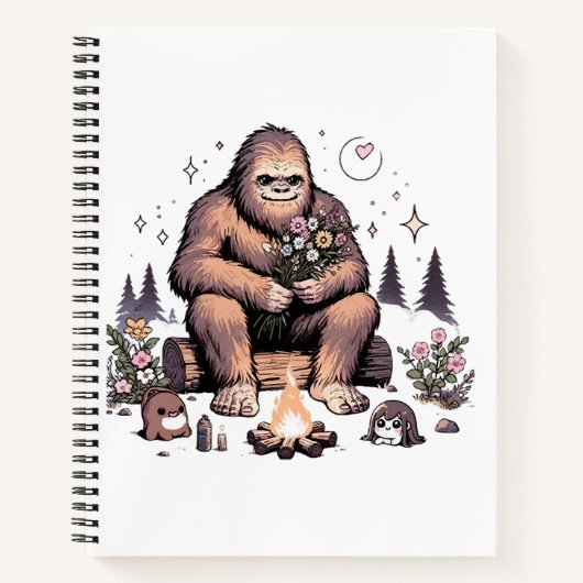 Carnet Sasquatch tenant des fleurs (Devant)