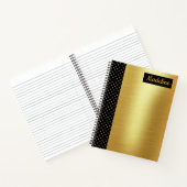 Carnet Satin or avec panneau Coeurs Noir et Or (Intérieur)