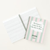 Carnet Sauge rose vert inspiré citation écriture (Intérieur)