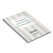 Carnet Sauge rose vert inspiré citation écriture (Côté Droit)