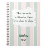 Carnet Sauge rose vert inspiré citation écriture (Devant)