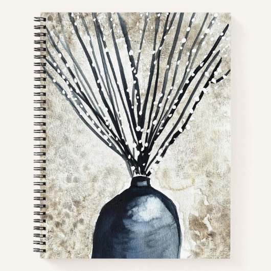 Carnet Saule dans l'aquarelle du vase (Devant)