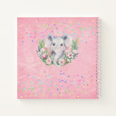 Carnet Saupoudrer Elephant Boho Floral Girls NOMMÉ Cadeau (Dos)