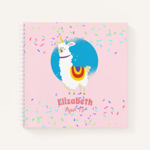 Carnet Saupoudrer Llama Unicorn Girls mignon Cadeaux Nomm