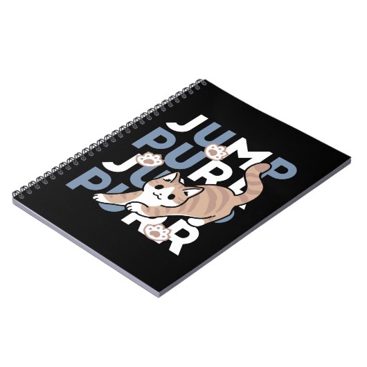 Carnet Sauter Purr Jump : Conception de chat joueuse avec (Côté gauche)