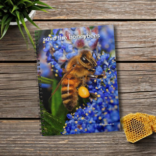Carnet Sauvez les abeilles à miel Pollinating California 