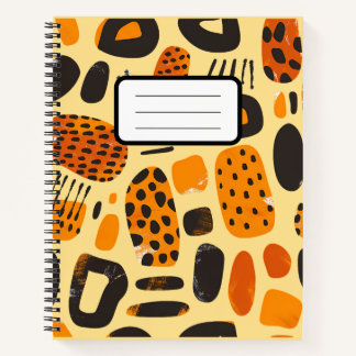 Carnet "Savane Pop : Vibrations Tribales en Orange et Noi