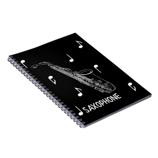 Carnet Saxophone de notes musicales (Côté Droit)