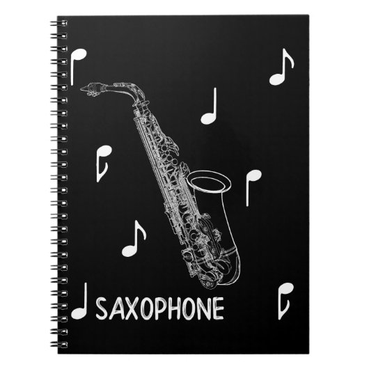Carnet Saxophone de notes musicales (Devant)