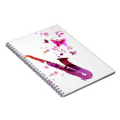 Carnet Saxophone musique mignonne et papillons (Côté Droit)