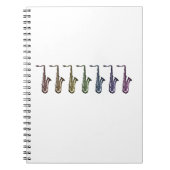 Carnet Saxophones ténor arc-en-ciel vibrant (Devant)