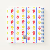 Carnet Scandi Rouge Jaune Fleur Bleu Bleu Stripe Journa (Dos)