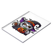 Carnet Scary Halloween Sloth Witch Costume Casquette Mer  (Côté gauche)