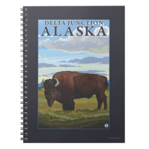 Carnet Scène de bison - jonction de delta, Alaska