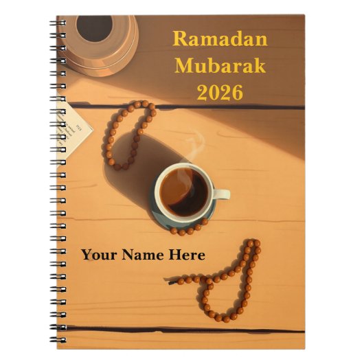 Carnet Scène de bureau Tasbih marron chaud (Devant)
