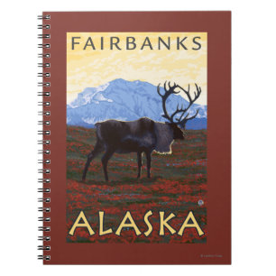 Carnet Scène de caribou - Fairbanks, Alaska