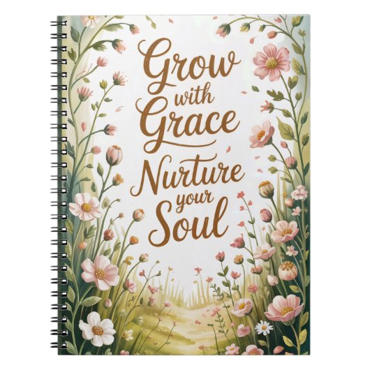 Carnet Scène De Chemin De Jardin Croissance Avec Citation (Devant)