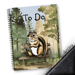 Carnet Scène de forêt drôle d'écureuil pour téléphone por