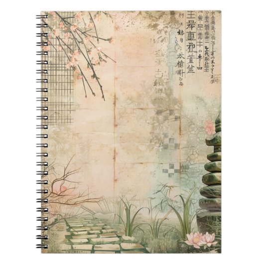 Carnet Scène de jardin de fleurs de cerisier (2) (Devant)