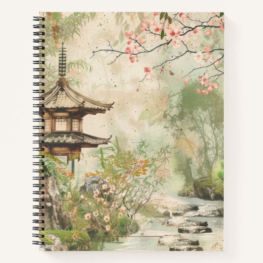 Carnet Scène de jardin de fleurs de cerisier (4) (Devant)