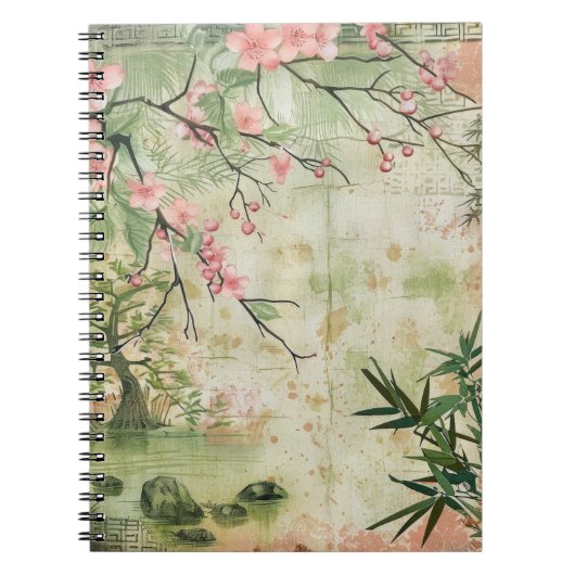 Carnet Scène de jardin de fleurs de cerisier (5) (Devant)