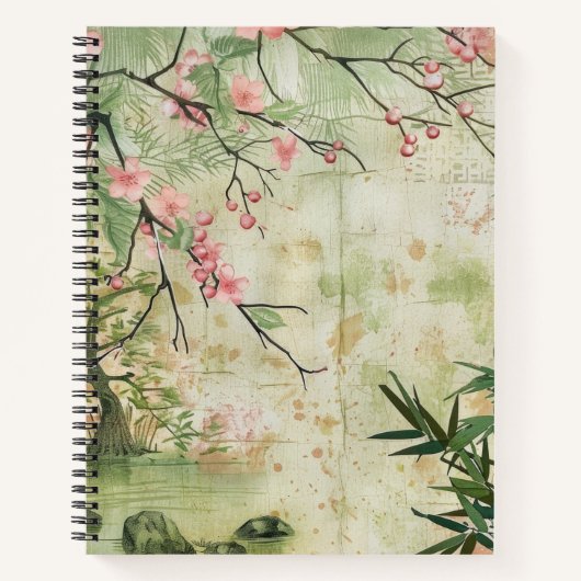 Carnet Scène de jardin de fleurs de cerisier (5) (Devant)