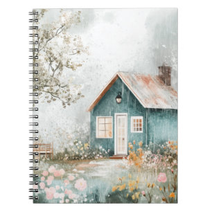 Carnet Scène de jardin de fleurs sauvages dans un cottage