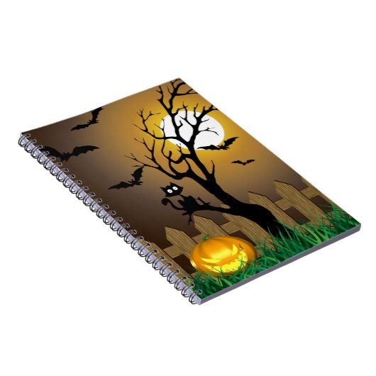 Carnet Scène de jardin d'Halloween effrayant (Côté Droit)