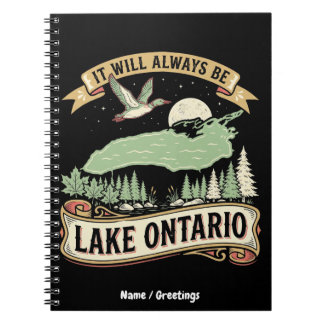 Carnet Scène de la nature rétro vintage du lac Ontario