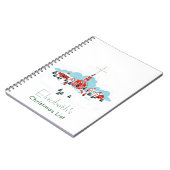 Carnet Scène de Noël avec une église rouge et étoile au-d (Côté gauche)