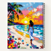 Carnet Scène de plage abstraite de coucher de soleil vibr (Dos)