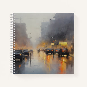Carnet Scène de pluie du soir en ville