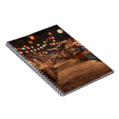 Carnet Scène De Rue Du Marché De Nuit Lumineuse (Côté Droit)