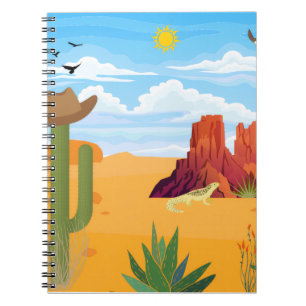 Carnet Scène du désert sur un classeur de 1"