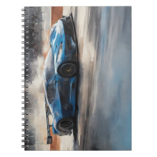 Carnet Scène dynamique de course urbaine bleue