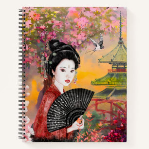 Carnet Scène Japonaise Avec Une Femme