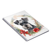 Carnet Schnauzer Christmas Wreath Festive Pup (Côté Droit)