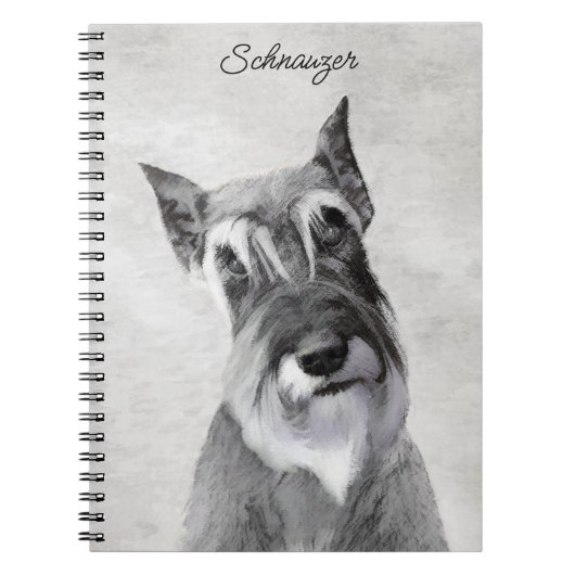 Carnet Schnauzer (géant) - Joli art original pour chien (Devant)