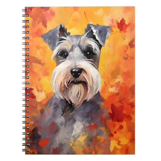 Carnet Schnauzer miniature Thanksgiving d'automne (Devant)