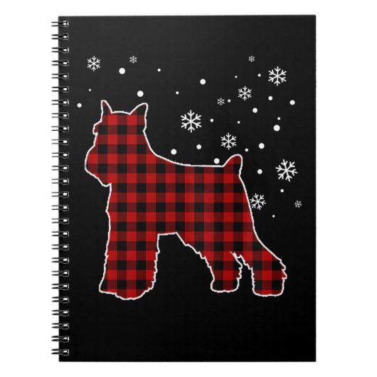 Carnet Schnauzer Standard Christmas Dog Buffalo Plaid (Devant)