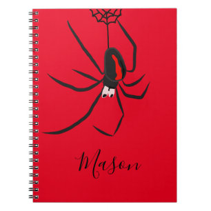 Carnet School Red Back Spider Fun Nom personnalisé