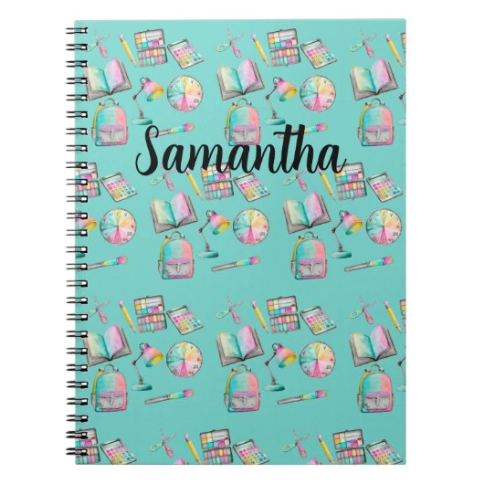 Carnet School Supplies Spiral Notebook, Samantha Name  (Devant)