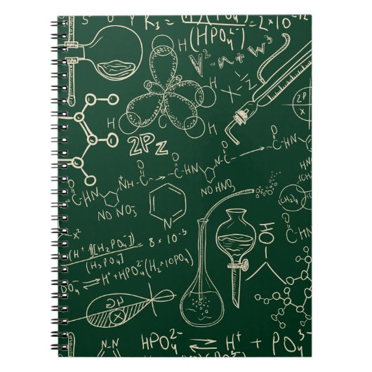Carnet Science, chimie, motif de laboratoire vintage (Devant)