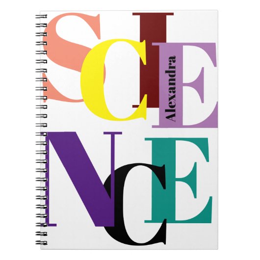 Carnet "SCIENCE" coloré personnalisé (Devant)