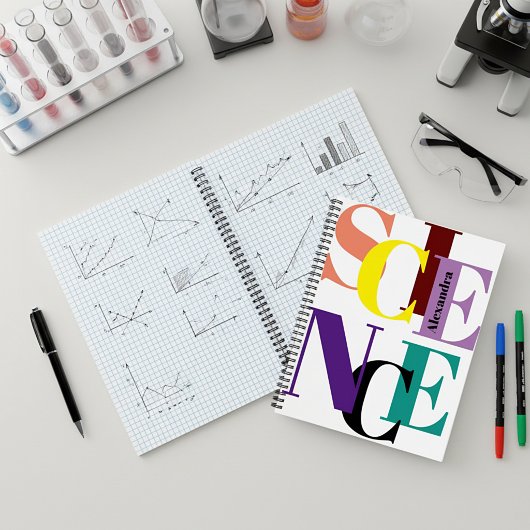 Carnet "SCIENCE" coloré personnalisé