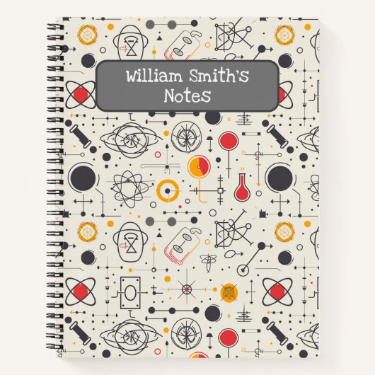 Carnet Science Dessin I Nom Personnalisé Enfants Retour À (Devant)